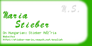 maria stieber business card